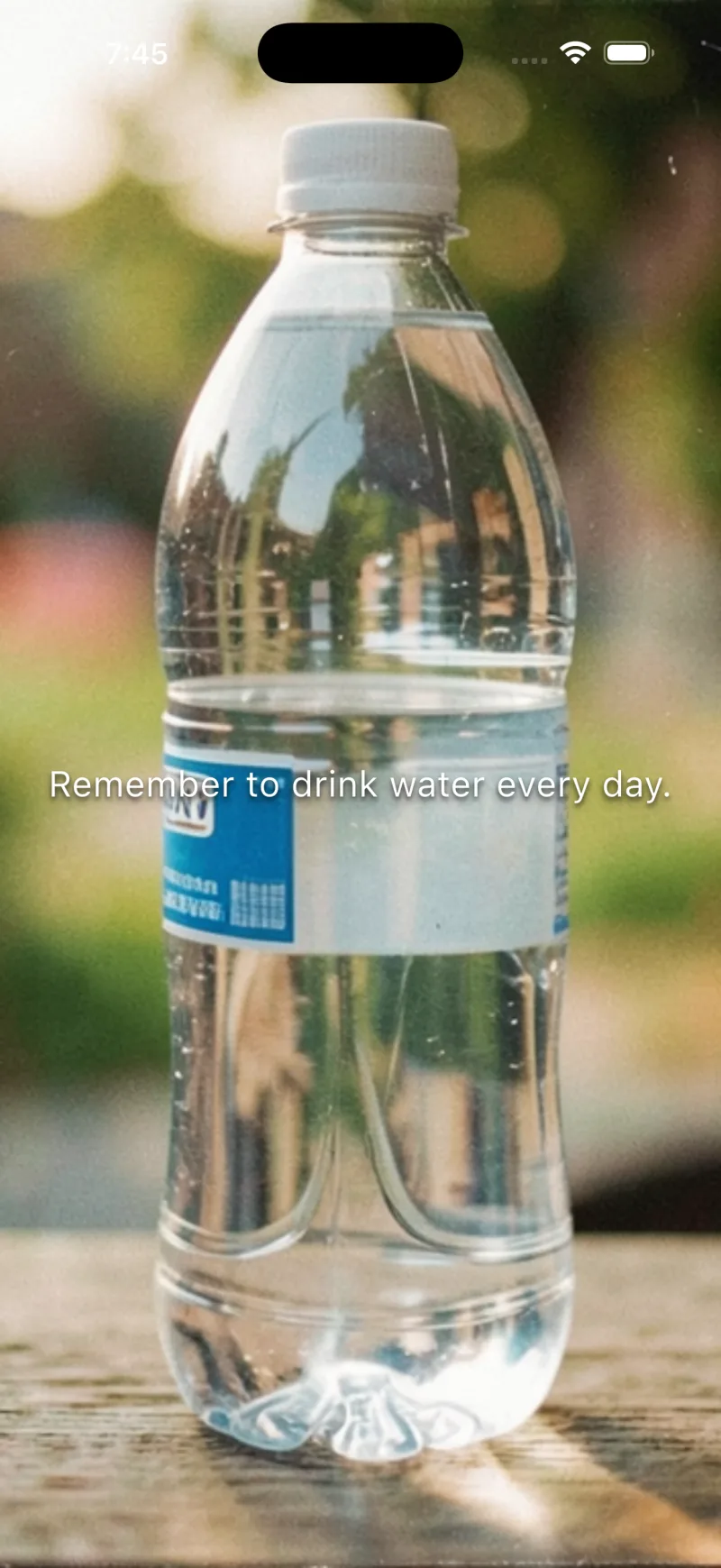 Visual hydration reminder on Cronote