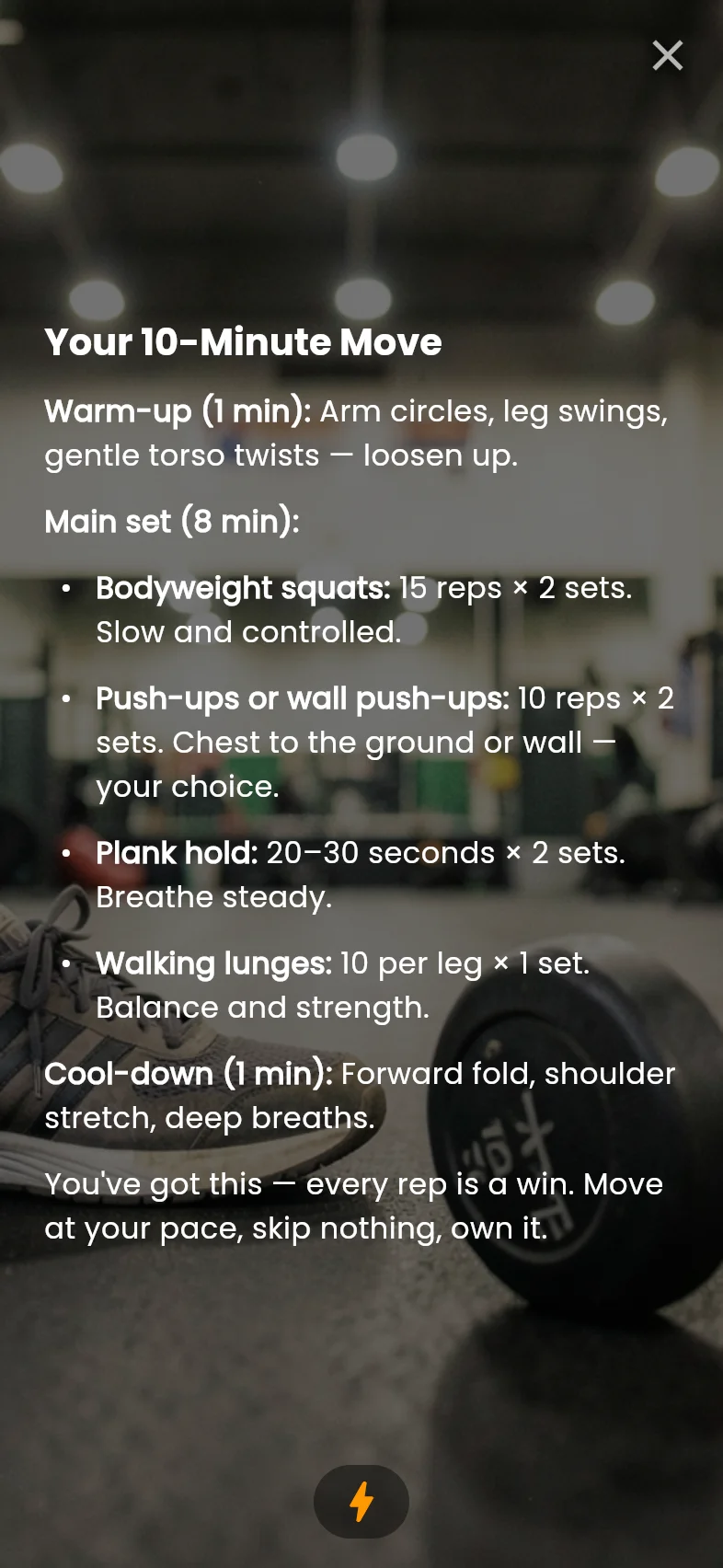 Fresh workout content on Cronote